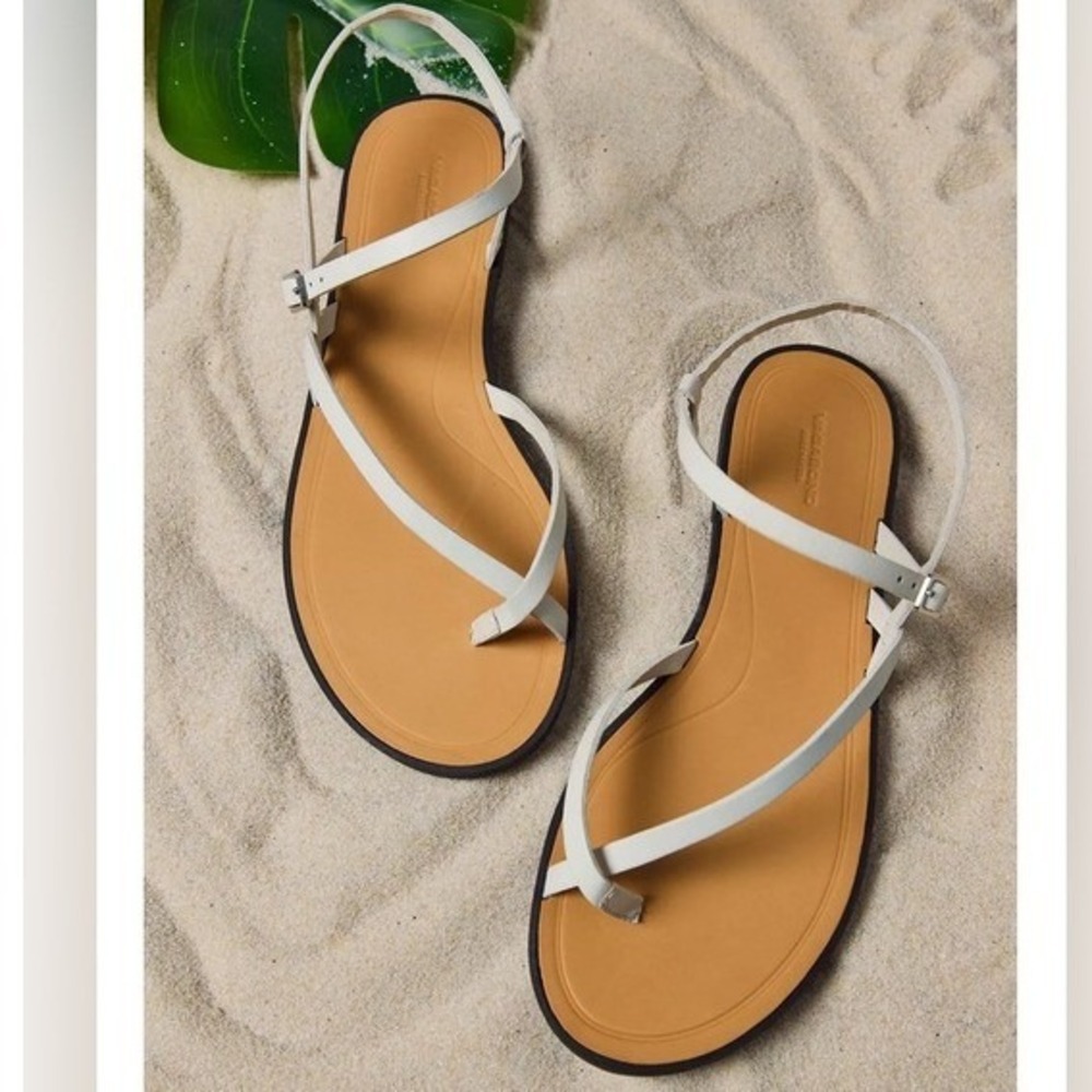 Vagabond‎ Tia 2.0 Sandals White Strappy Leather Toe Loop 5531-401-01 Women 6.5